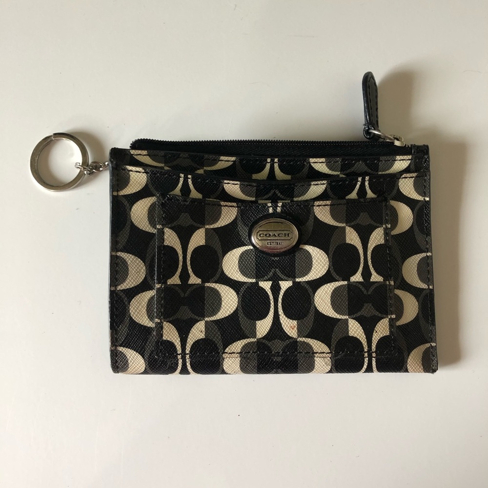 Coach Peyton Dream C medium wallet black cream